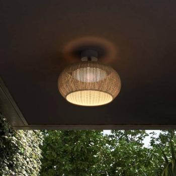 Bover LED kültéri mennyezeti lámpa Perris, barna/barna, Ø 47 cm kép