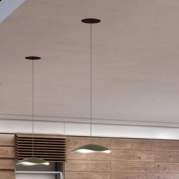 Bover Valentina S24 LED-es beépíthető lógó lámpa, olívaszürke/fehér kép