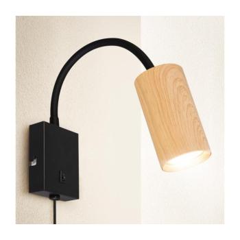 BRILAGI - Állítható fali lámpa SELE 1xGU10/30W/230V fekete/tölgy dekor WO-W10-OEM kép