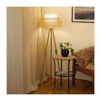 BRILAGI - Állólámpa CEDAR LUNETA 1xE27/15W/230V rattan/barna/krém 607964 kép