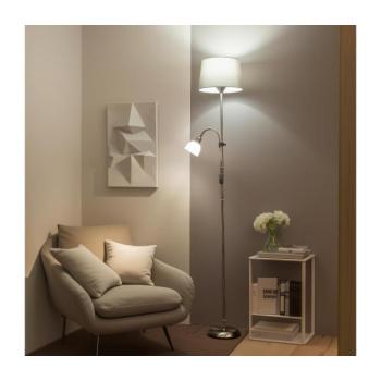BRILAGI - Állólámpa CERIA 1xE27/100W/230V + 1xE14/25W matt króm/szürke 1xBG2826+1xEG781036 kép