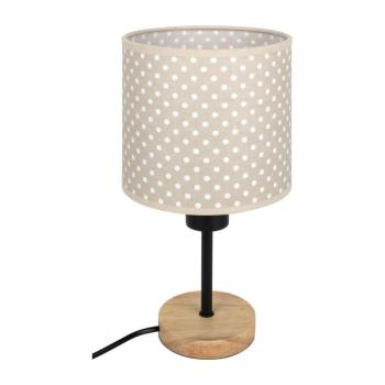 BRILAGI - Asztali lámpa BOBO WOOD 1xE27/25W/230V tölgy/fekete/bézs/pöttyös BG1567+BG5581 kép