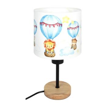BRILAGI - Asztali lámpa BOBO WOOD 1xE27/25W/230V tölgy/fekete/fehér/állatmintás BG1567+BG5583 kép