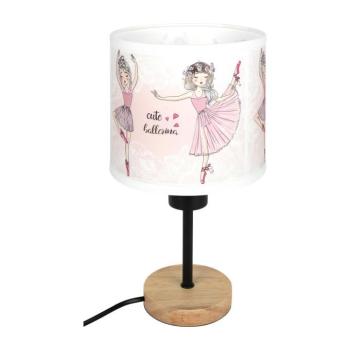 BRILAGI - Asztali lámpa BOBO WOOD 1xE27/25W/230V tölgy/fekete/fehér/rózsaszín/balerinák BG1567+BG5591 kép