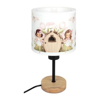 BRILAGI - Asztali lámpa BOBO WOOD 1xE27/25W/230V tölgy/fekete/fehér/rózsaszín/tündéres BG1567+BG5586 kép