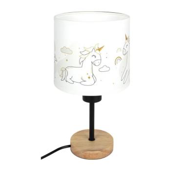 BRILAGI - Asztali lámpa BOBO WOOD 1xE27/25W/230V tölgy/fekete/fehér/unikornisos BG1567+BG5579 kép