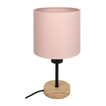 BRILAGI - Asztali lámpa BOBO WOOD 1xE27/25W/230V tölgy/fekete/rózsaszín BG1567+BG5582 kép