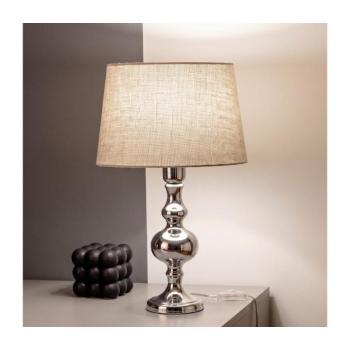 BRILAGI - Asztali lámpa CERIA 1xE27/60W/230V Ø 30 cm fényes króm/szürke 1xEG49199+1xEG781036 kép