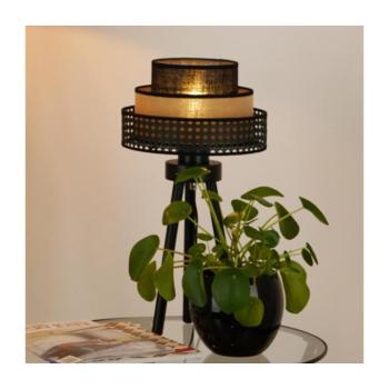 BRILAGI - Asztali lámpa DAKOTA LUNETA 1xE27/15W/230V fekete/rattan 607896 kép