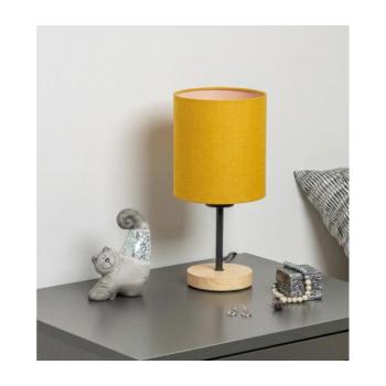 BRILAGI - Asztali lámpa NUBILA WOOD 1xE27/25W/230V tölgy/fekete/sárga BG1567+BG2452 kép