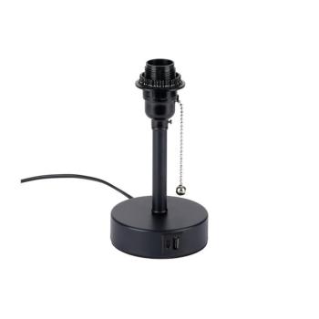 BRILAGI - Asztali lámpa USB-porttal TABLON 1xE27/25W/230V fekete BRI589 kép