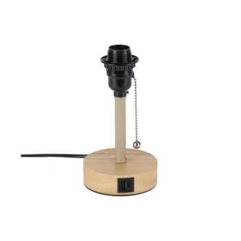 BRILAGI - Asztali lámpa USB-porttal TABLON 1xE27/25W/230V tölgy/bézs BRI598 kép