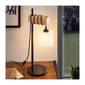 BRILAGI - Asztali lámpa WOOD GLASS 1xE27/40W/230V barna/fekete/fehér EG780173+NSTK7006 kép
