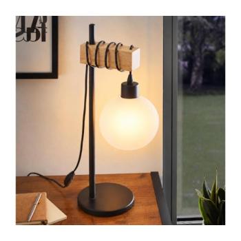 BRILAGI - Asztali lámpa WOOD GLASS 1xE27/40W/230V barna/fekete/fehér EG780173+NSTK7432 kép