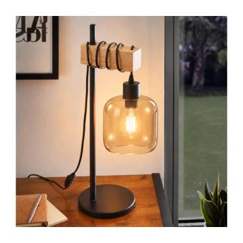 BRILAGI - Asztali lámpa WOOD GLASS 1xE27/40W/230V barna/fekete/füstbarna EG780173+NSTK7765 kép