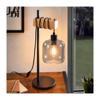 BRILAGI - Asztali lámpa WOOD GLASS 1xE27/40W/230V barna/fekete/füstszürke EG780173+NSTK7758 kép