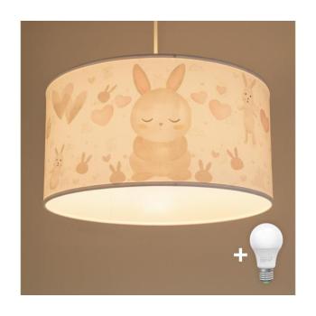 BRILAGI - BOBO LED gyermek függeszték zsinóron, 1x E27/60W/230V, átmérő 35 cm, fehér, nyuszikkal 8590828051350