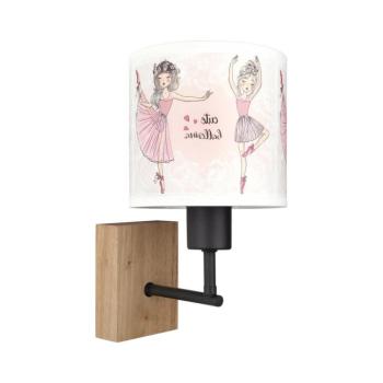 BRILAGI - BOBO WOOD fali lámpa 1xE27/25W/230V tölgy/fekete/fehér/rózsaszín/balerinacipők BG1561+BG5591 kép