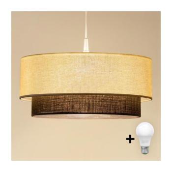 BRILAGI - BOHO stílusú LED függőlámpa zsinóron 1xE27/15W/230V átm. 40 cm krémszínű/barna 8590828027911 kép