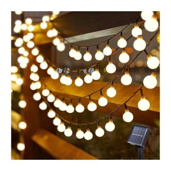 BRILAGI - BUBBLE LED napelemes díszfüzér, 50× LED, 8 funkció, 7 m, IP65, meleg fehér BRI115 kép