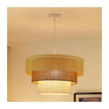 BRILAGI - CEDAR LUNETA rattan függeszték 1xE27/15W/230V, 45 cm, barna/krém 607902 kép