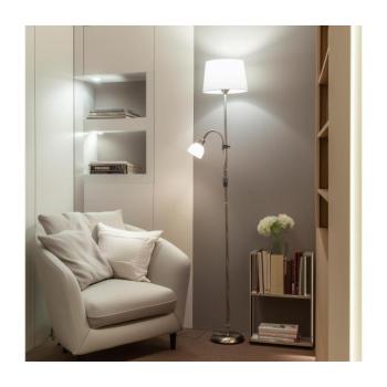 BRILAGI - CERIA állólámpa 1xE27/100W/230V + 1xE14/25W matt króm/fehér 1xBG2826+1xEG781035 kép