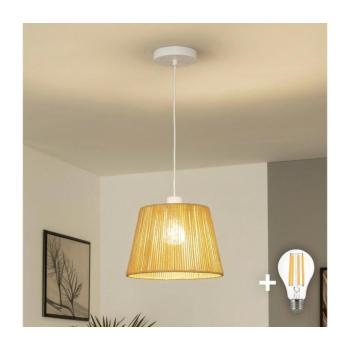 BRILAGI - CERIA BOHO LED függőlámpa kábellel, 1xE27/40W/230V, átm. 28 cm, barna EG300171+EG781111 kép