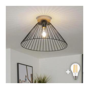 BRILAGI - CERIA WIRE LED felületre szerelhető csillár 1xE27/40W/230V átm. 45 cm fekete/tölgy BG3985+EG300164 kép