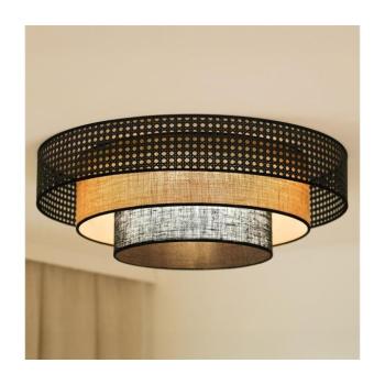 BRILAGI - DAKOTA LUNETA LED mennyezeti lámpa 12W, 60 cm, fekete/rattan 607865 kép