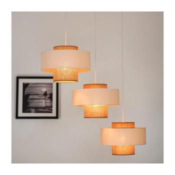 BRILAGI - Dallas 3xE27/15W/230V függeszték barna/krém/fehér 608800 kép