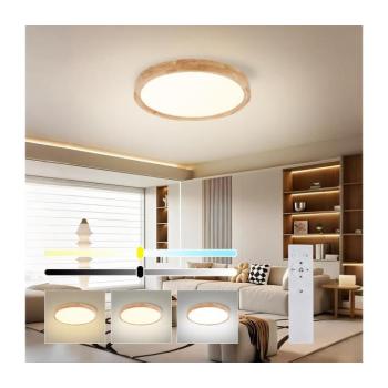 BRILAGI - Dimmelhető LED lámpatest WOODROUND LED/30W/230V 3000-6000K átm. 40 cm+távirányító BRI575 kép