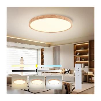 BRILAGI - Dimmelhető LED lámpatest WOODROUND LED/70W/230V 3000-6000K Ø 80 cm + távirányító BRI579 kép