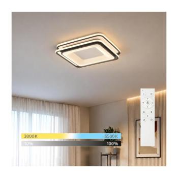 BRILAGI - Dimmelhető LED mennyezeti lámpa FLARE LED/102W/230V 50x50 cm fekete + távirányító BRMXC2979 kép