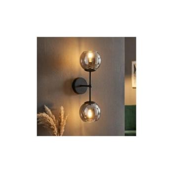 BRILAGI - DIOR fali lámpa 2xE27/60W/230V fekete/füstszürke 59-027B kép