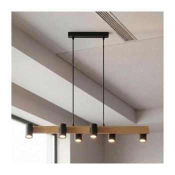 BRILAGI - Drótkábeles csillár SELE 6xGU10/30W/230V fekete/tölgy dekor WO-SELEP-A04-BLK-OEM kép