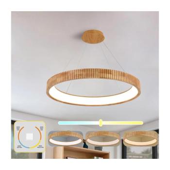 BRILAGI - FALCON WOOD MODERN kábeles LED csillár, 60W, 230V, Ø 80 cm, fa BRI554 kép