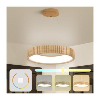 BRILAGI - FALCON WOOD MODERN LED függeszték kábelen, 30 W/230 V, átm. 45 cm, fa BRI527 kép