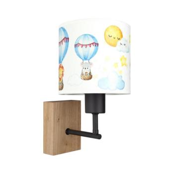BRILAGI - Fali lámpa BOBO WOOD 1xE27/25W/230V tölgy/fekete/fehér/állatmintás BG1561+BG5583 kép