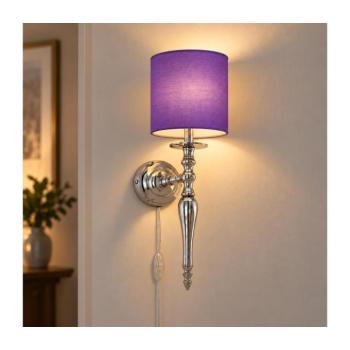 BRILAGI - Fali lámpa NUBILA 1xE27/60W/230V fényes króm/lila 1xEG78317+1xBG1580 kép