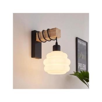 BRILAGI - Fali lámpa WOOD GLASS 1xE27/60W/230V fenyő/fekete/fehér EG44078+NSTK7639 kép