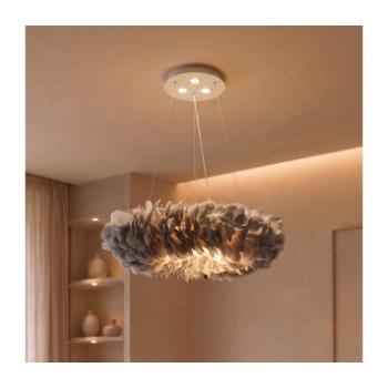 BRILAGI - FEATHER LED csillár kábelen 3xE27/40W/230V + 3xLED/3W, átm. 50 cm, szürke BRI941 kép