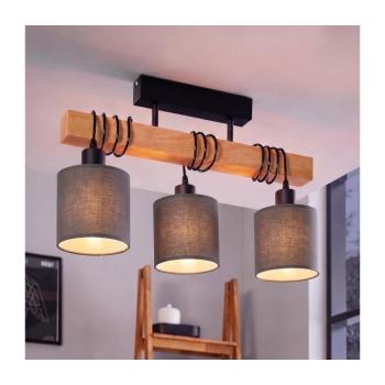 BRILAGI - Felületre szerelhető csillár NUBILA 3xE27/60W/230V fenyő/antracit 1xEG780168+3xBG1574 kép