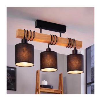 BRILAGI - Felületre szerelt csillár NUBILA 3xE27/60W/230V fenyő/fekete 1xEG780168+3xBG1581 kép