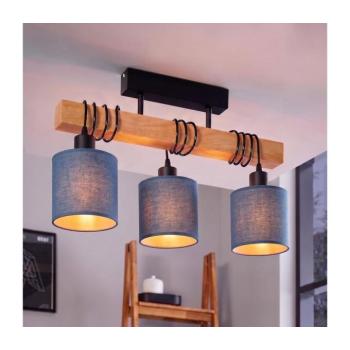 BRILAGI - Felületre szerelt csillár NUBILA 3xE27/60W/230V fenyő/sötétkék 1xEG780168+3xBG1575 kép