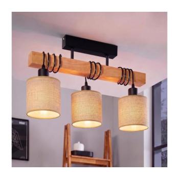 BRILAGI - Felületre szerelt csillár NUBILA 3xE27/60W/230V fenyő/világosbarna 1xEG780168+3xBG1584 kép