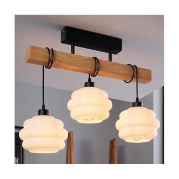 BRILAGI - Felületre szerelt csillár WOOD GLASS 3xE27/60W/230V fenyő/fekete/fehér EG780168+3xNSTK7639 kép