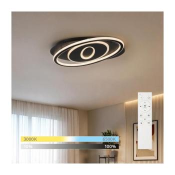 BRILAGI - IRIS dimmelhető LED mennyezeti lámpatest, 78 W, 230 V, 37x49 cm, fekete + távirányító BRMXC2984-CR kép