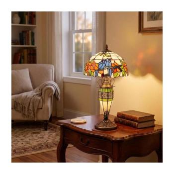 BRILAGI - JUNGLE Tiffany stílusú ólomüveg asztali lámpa 1xE27/60W/230V + 1xE14/40W BRT-12003E kép