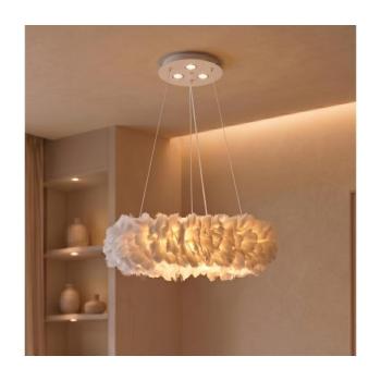 BRILAGI - kábeles LED csillár FEATHER 3xE27/40W/230V + 3xLED/3W átm. 40 cm fehér BRI938 kép