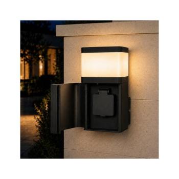 BRILAGI - Kültéri fali lámpa aljzattal SCHUKO PILLAR 1xG9/11W/230V IP44 fekete BRI1121 kép